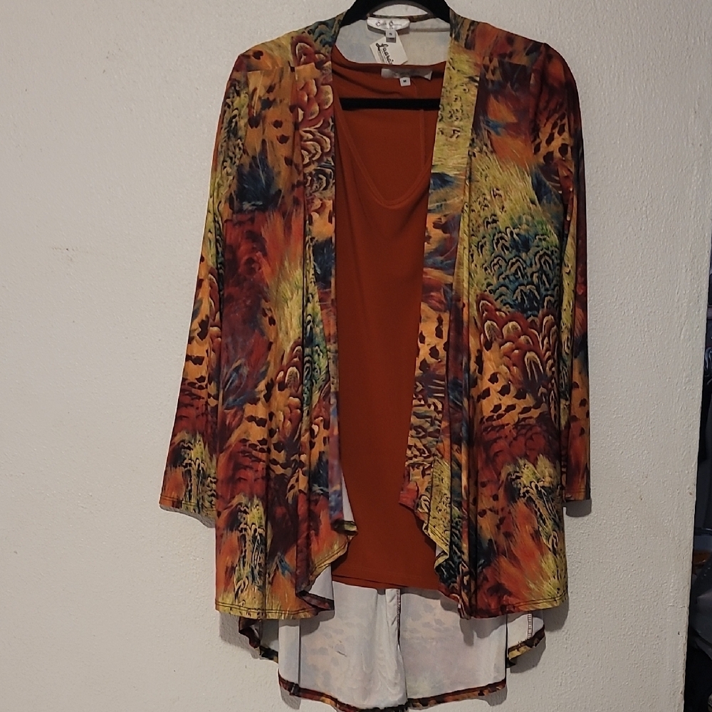 NWOT 3 PC Cover Charge Vibrant Multicolor 3 Pc Pant Set